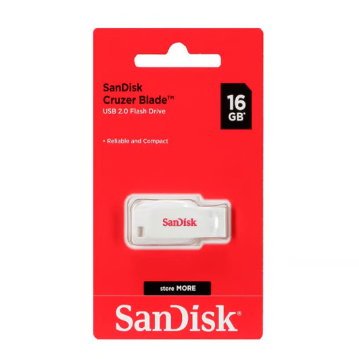 SANDISK - Memoria Sandisk 16GB Cruzer Blade Usb 20 Blanco