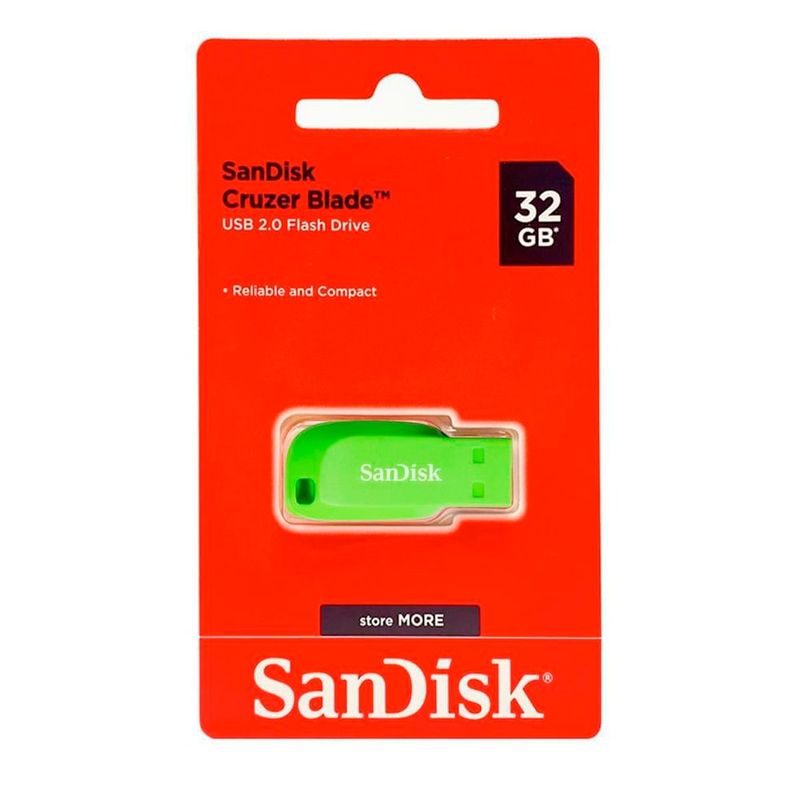 SANDISK - Memoria Sandisk 32GB Cruzer Blade Usb 20 Verde