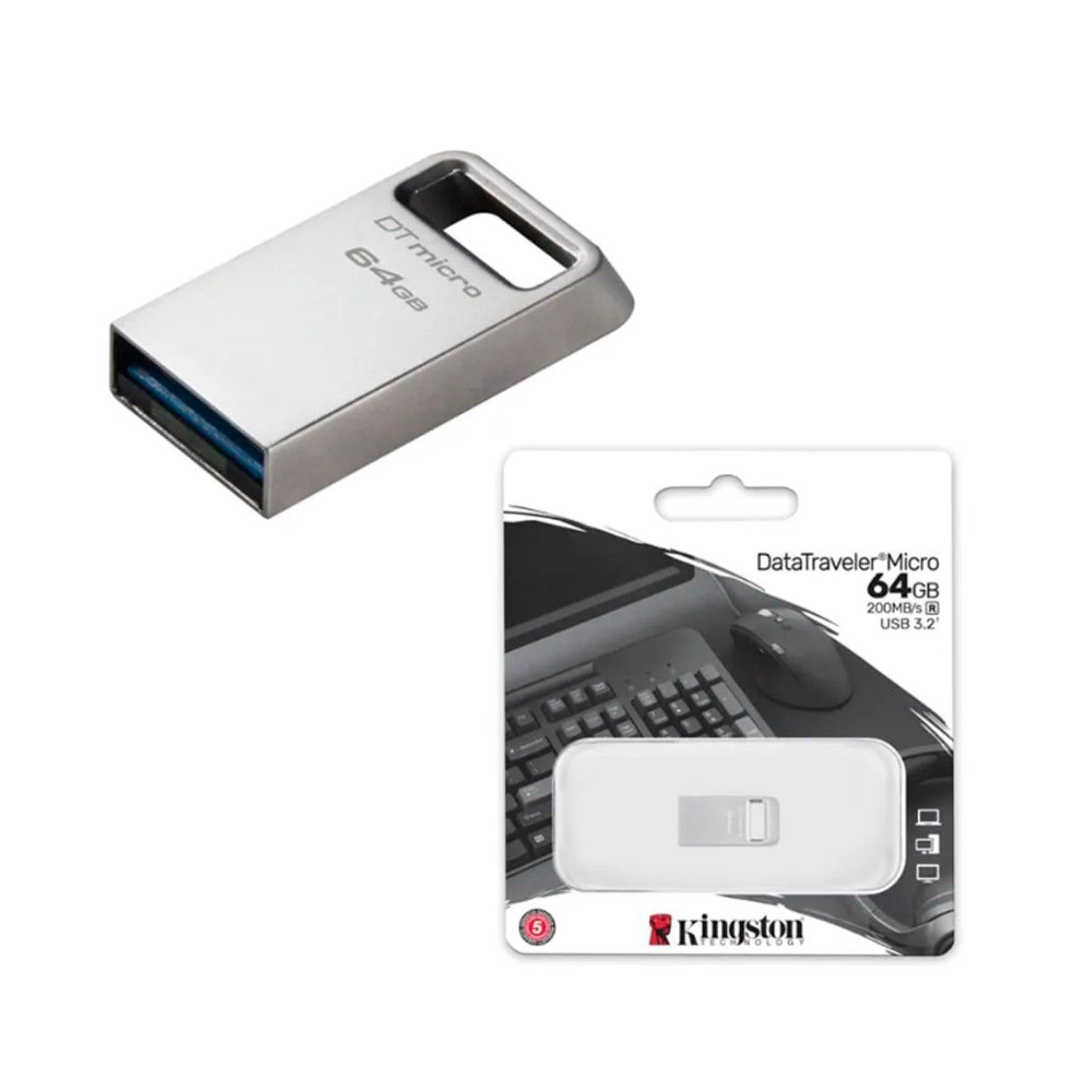 KINGSTON - Memoria Usb Kingston Micro 64GB Ultra Pequeño Metal