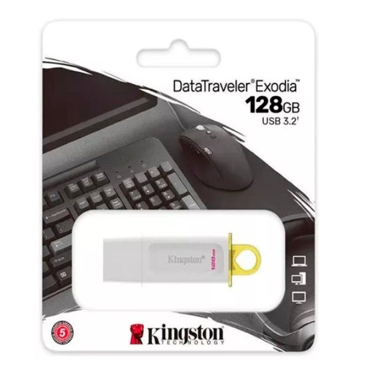 KINGSTON - Memoria Usb 32 Kingston Exodia Dtx 128GB Blanco