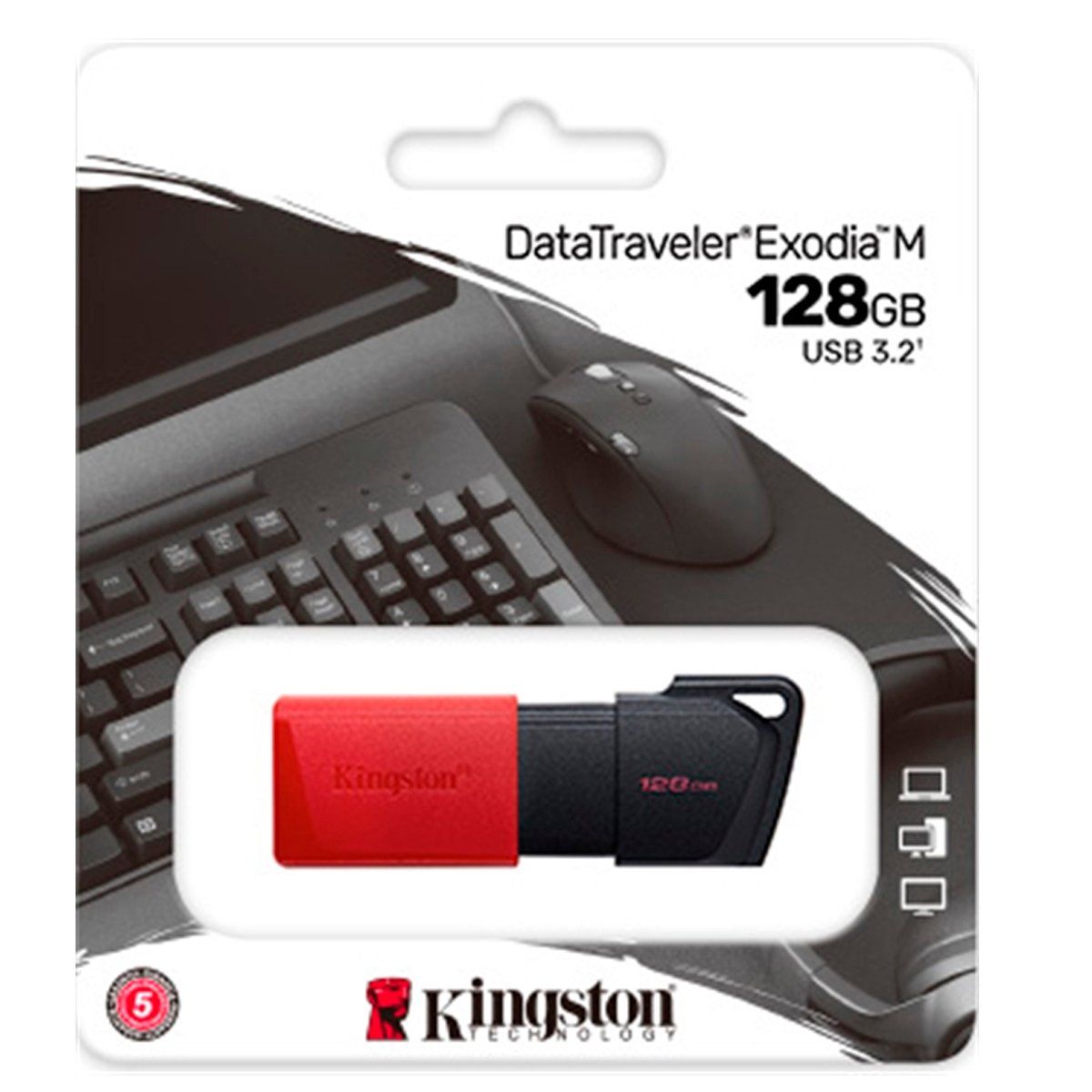 KINGSTON - Memoria Flash Usb Kingston Datatraveler Exodia M 128GB Rojo