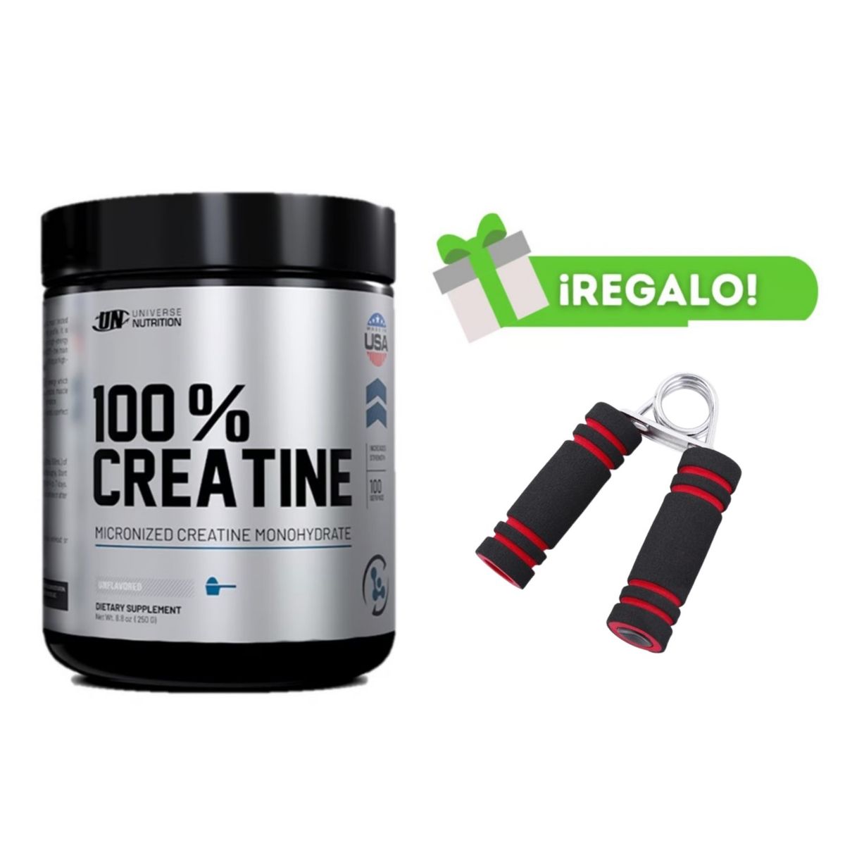UNIVERSE NUTRITION - Creatina Monohidratada 100% 250g Universe Nutrition + Hand Grip