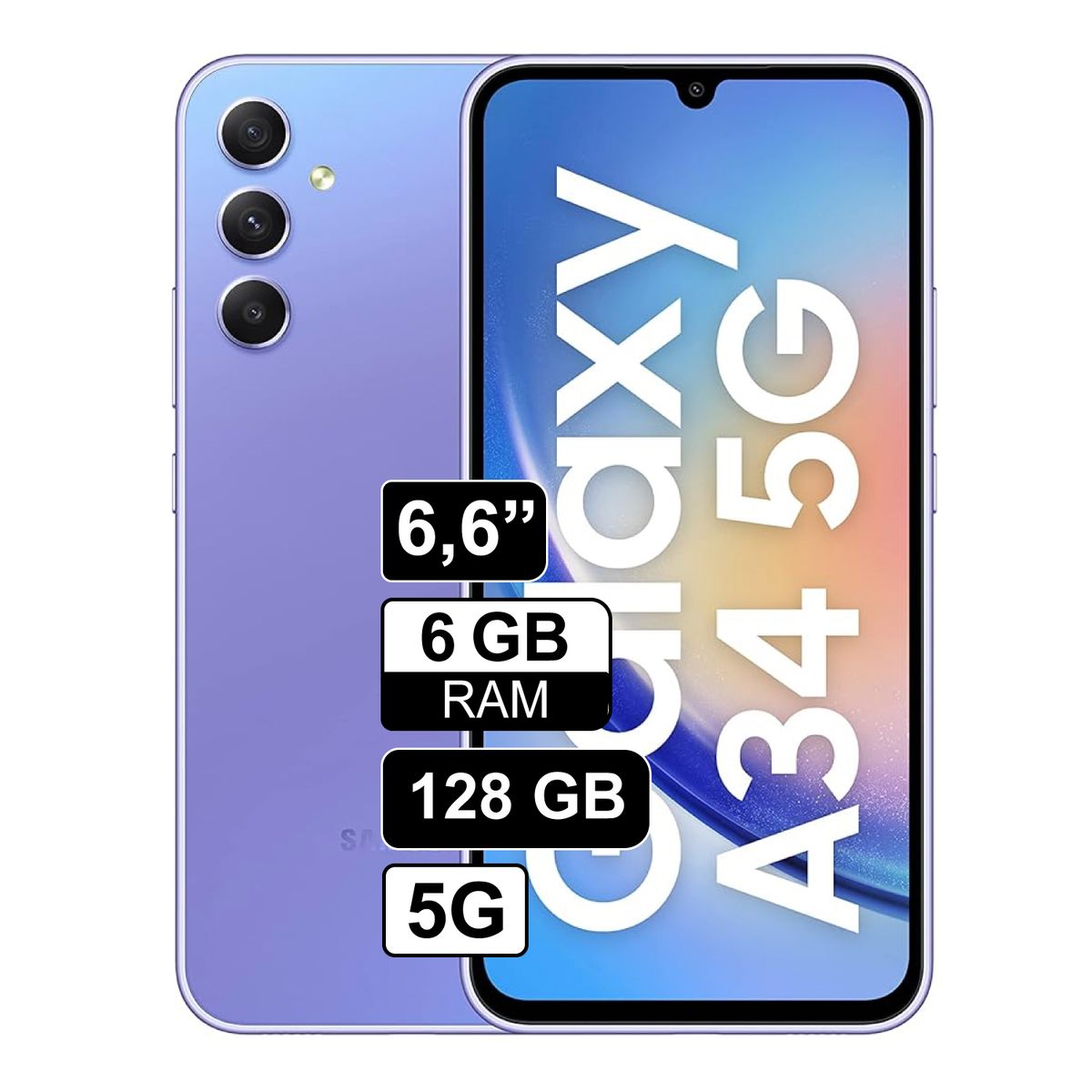 SAMSUNG - Celular Samsung Galaxy A34 5G 6GB 128GB 66 Morado