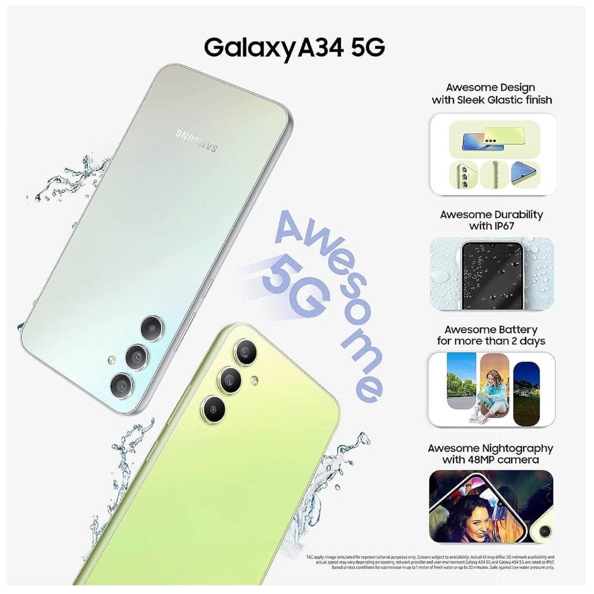 SAMSUNG - Celular Samsung Galaxy A34 5G 6GB 128GB 66 Morado