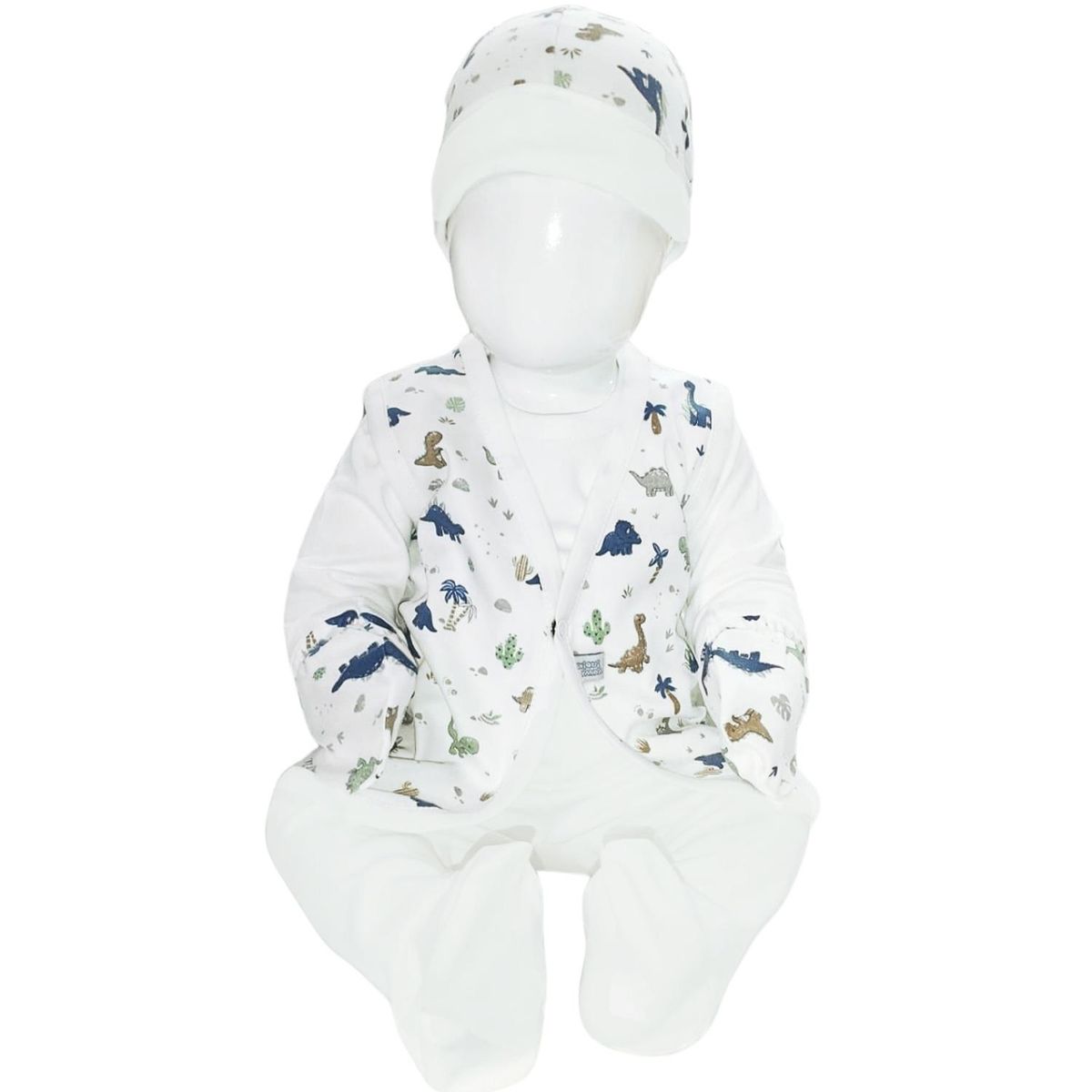 GENERICO - Ajuar de Bebé 6 Piezas - Algodón - Dinos