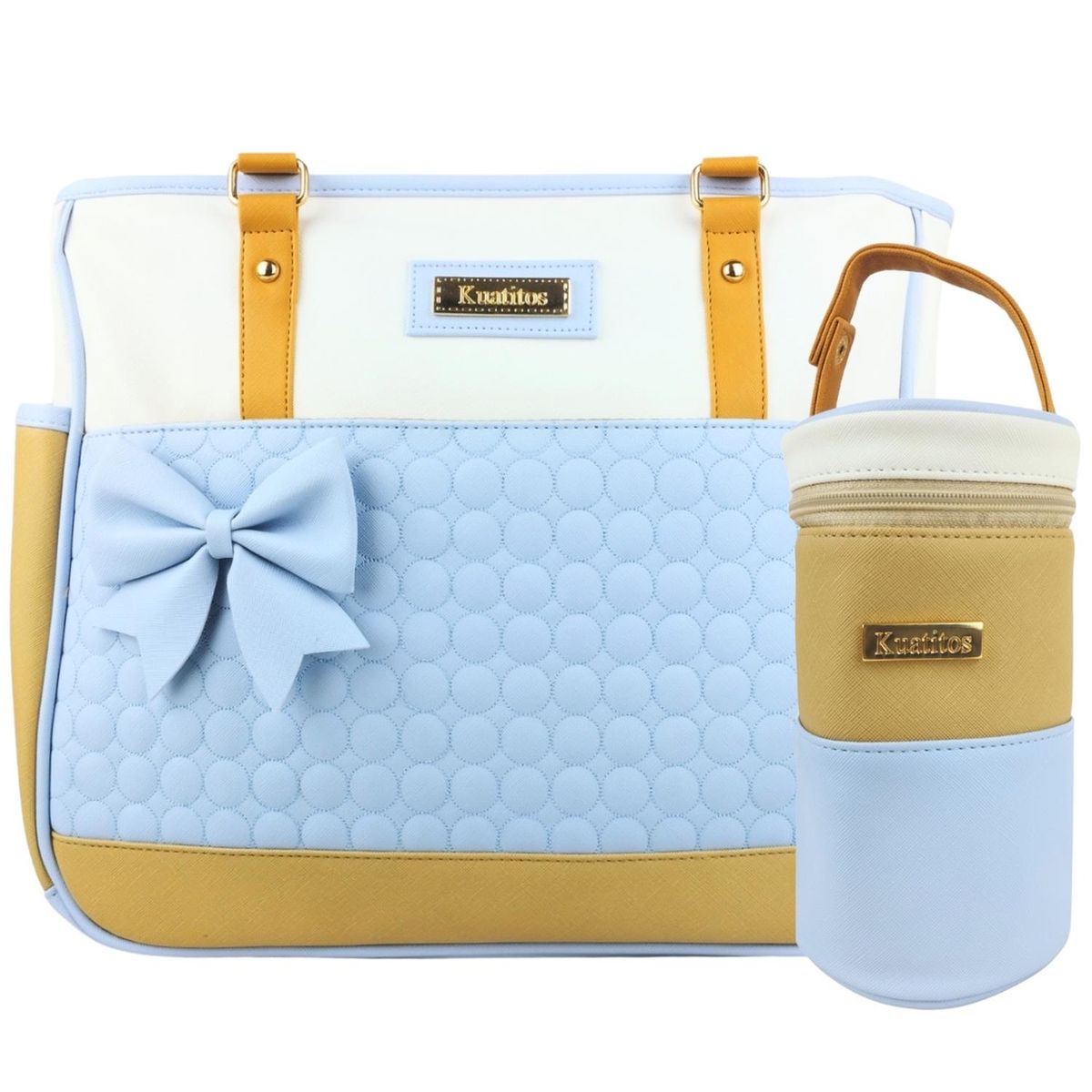 GENERICO - Bolso Pañalera Lazo - Celeste