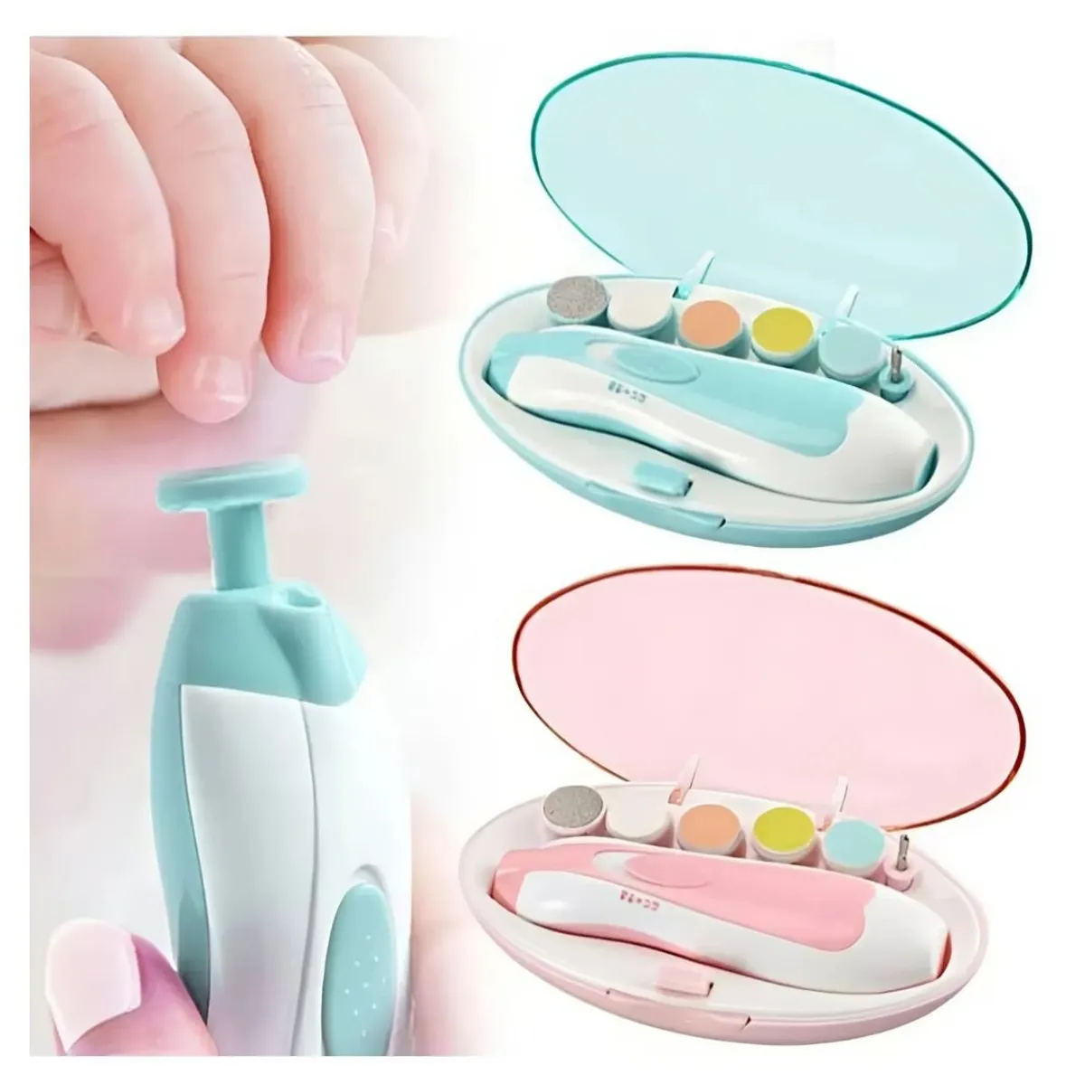 GENERICO - Limador de Uñas Eléctrica Bebés Celeste