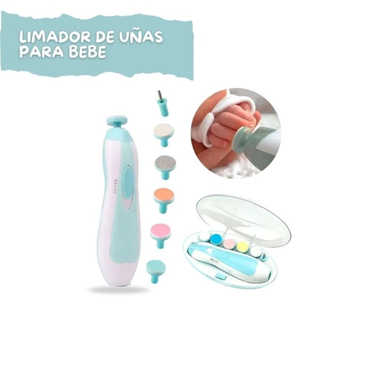GENERICO - Limador de Uñas Eléctrica Bebés Celeste