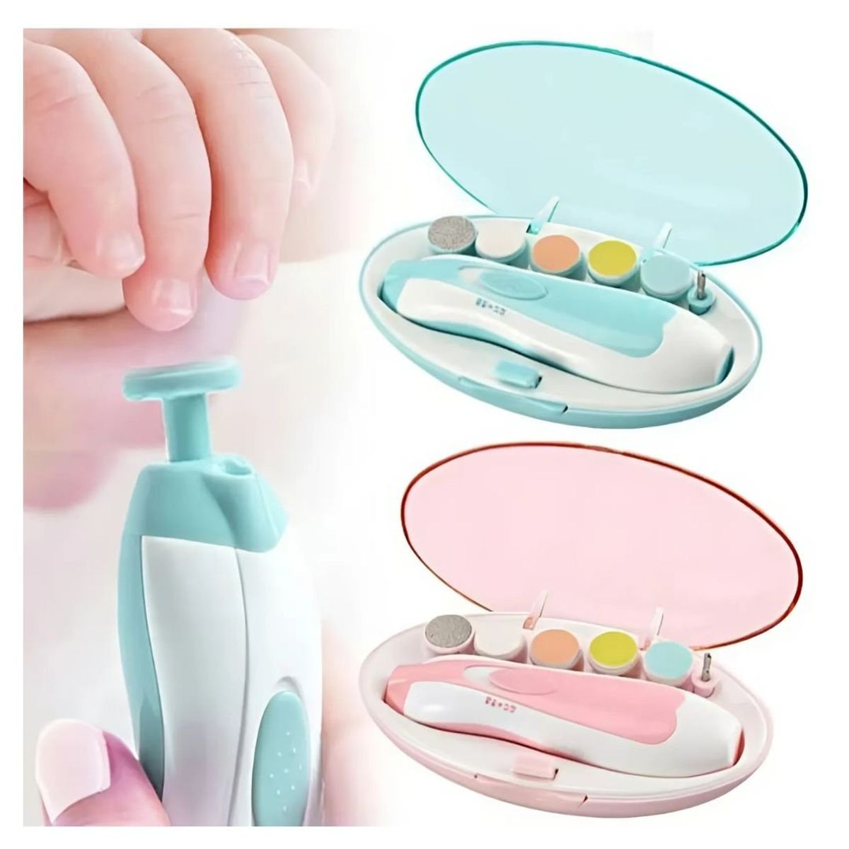 GENERICO - Limador de Uñas Eléctrica Bebés Celeste