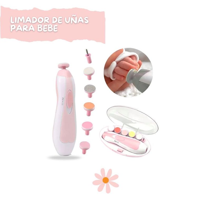 GENERICO - Limador de Uñas Eléctrica Bebés Rosado
