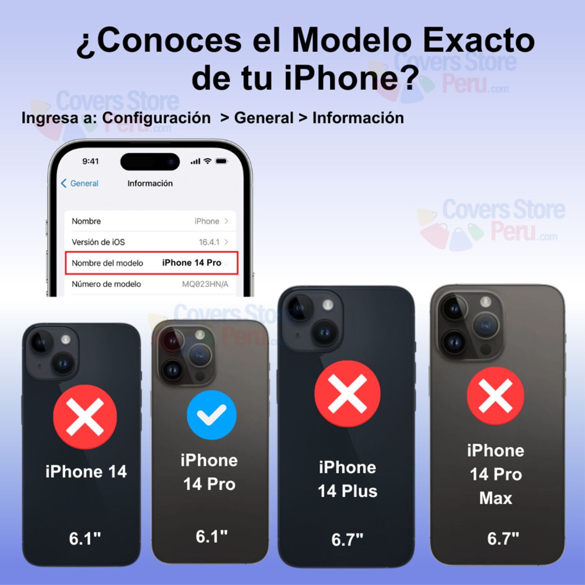 GENERICO - Funda Case para iPhone 14 Pro Flip Cover Azul Antishock