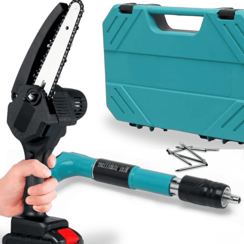 ROSH - Kit Completo Motosierra 14 + Pistola de Clavos Fulminante