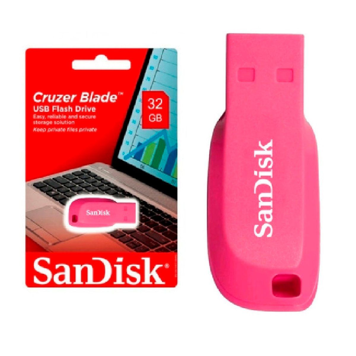 SANDISK - Memoria Sandisk 32GB Cruzer Blade USB 20 Rosa