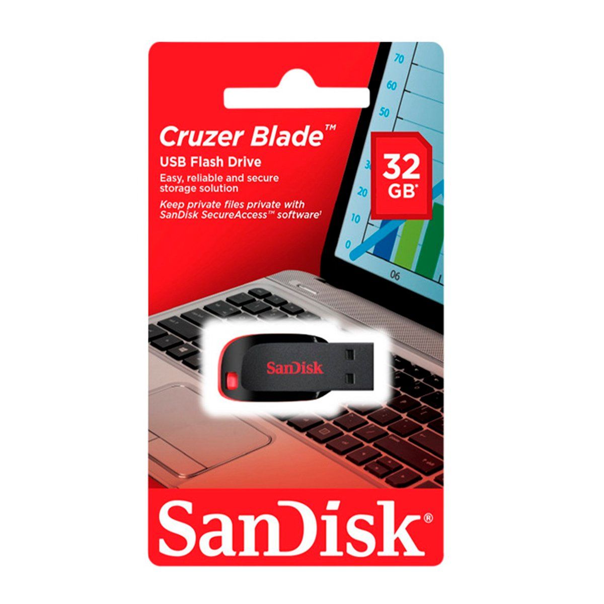 SANDISK - Memoria Sandisk 32GB Cruzer Blade USB 20 Negro