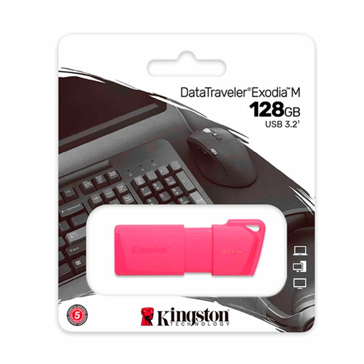 KINGSTON - Memoria USB 128GB 32 Kingston Dt Exodia M Neon Rosa
