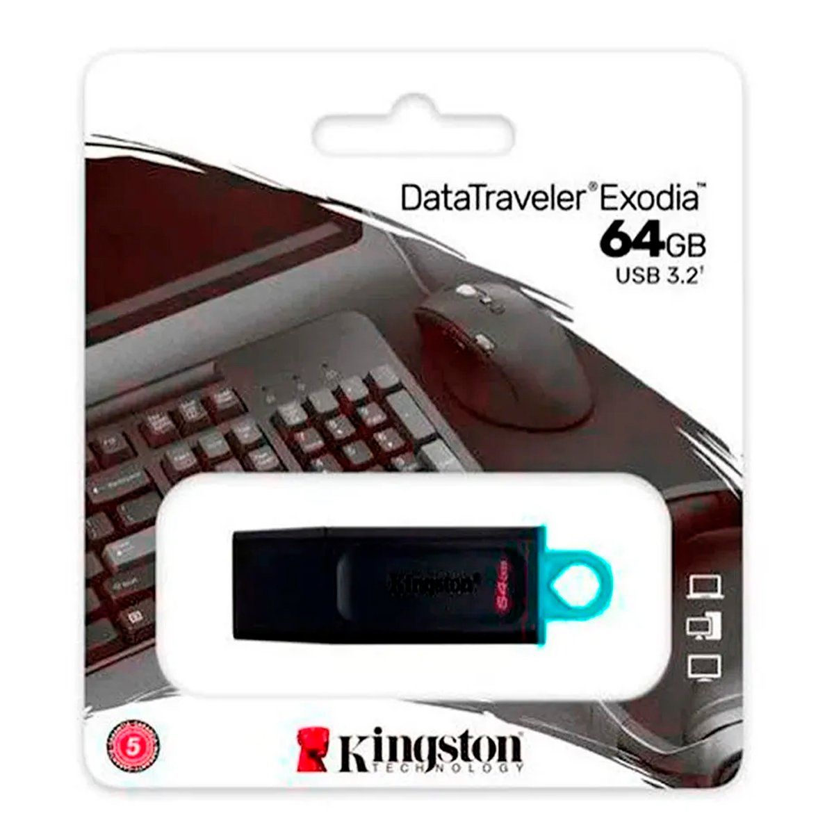 KINGSTON - Memoria USB 32 64GB Kingston Exodia Dtx Negro