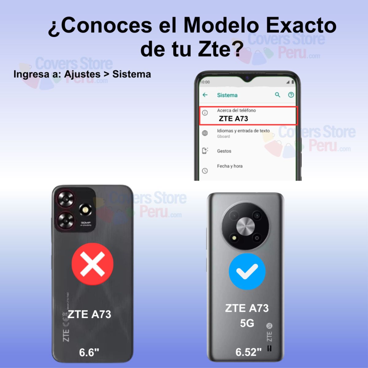 GENERICO - Funda Case para Zte A73 Flip Cover Azul Antishock