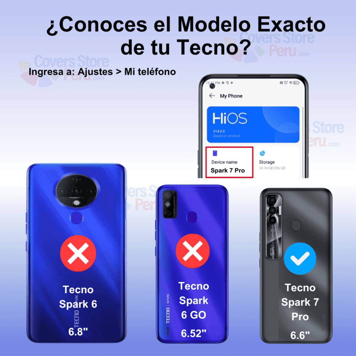 GENERICO - Funda Case para Tecno Spark 7 Pro Flip Cover Azul Antishock
