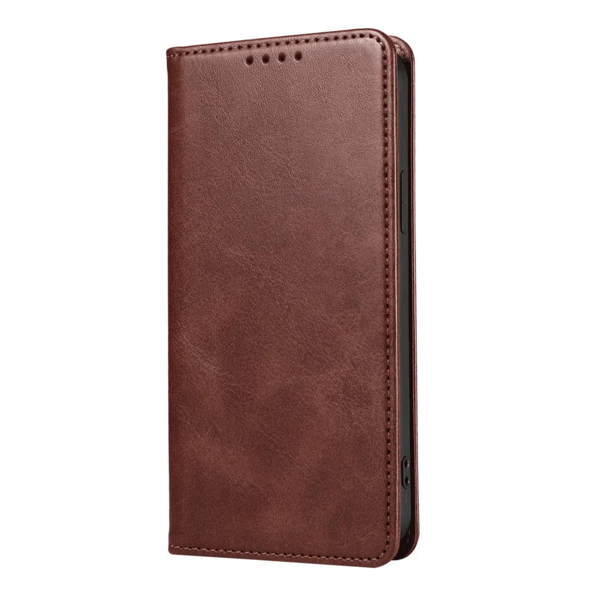 GENERICO - Funda Case para Zte V60 Flip Cover Marrón Antishock