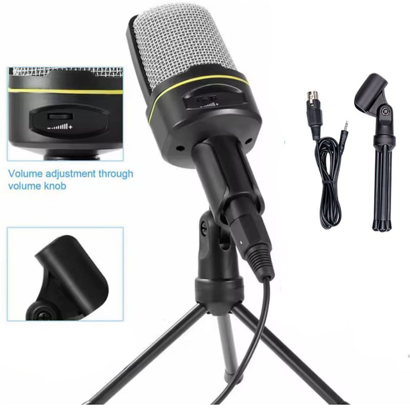 SEISA - Microfono Condensador Omnidireccional para PC Mini Tripode