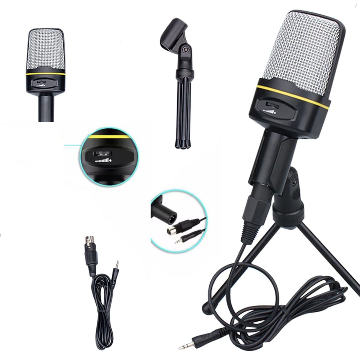 SEISA - Microfono Condensador Omnidireccional para PC Mini Tripode