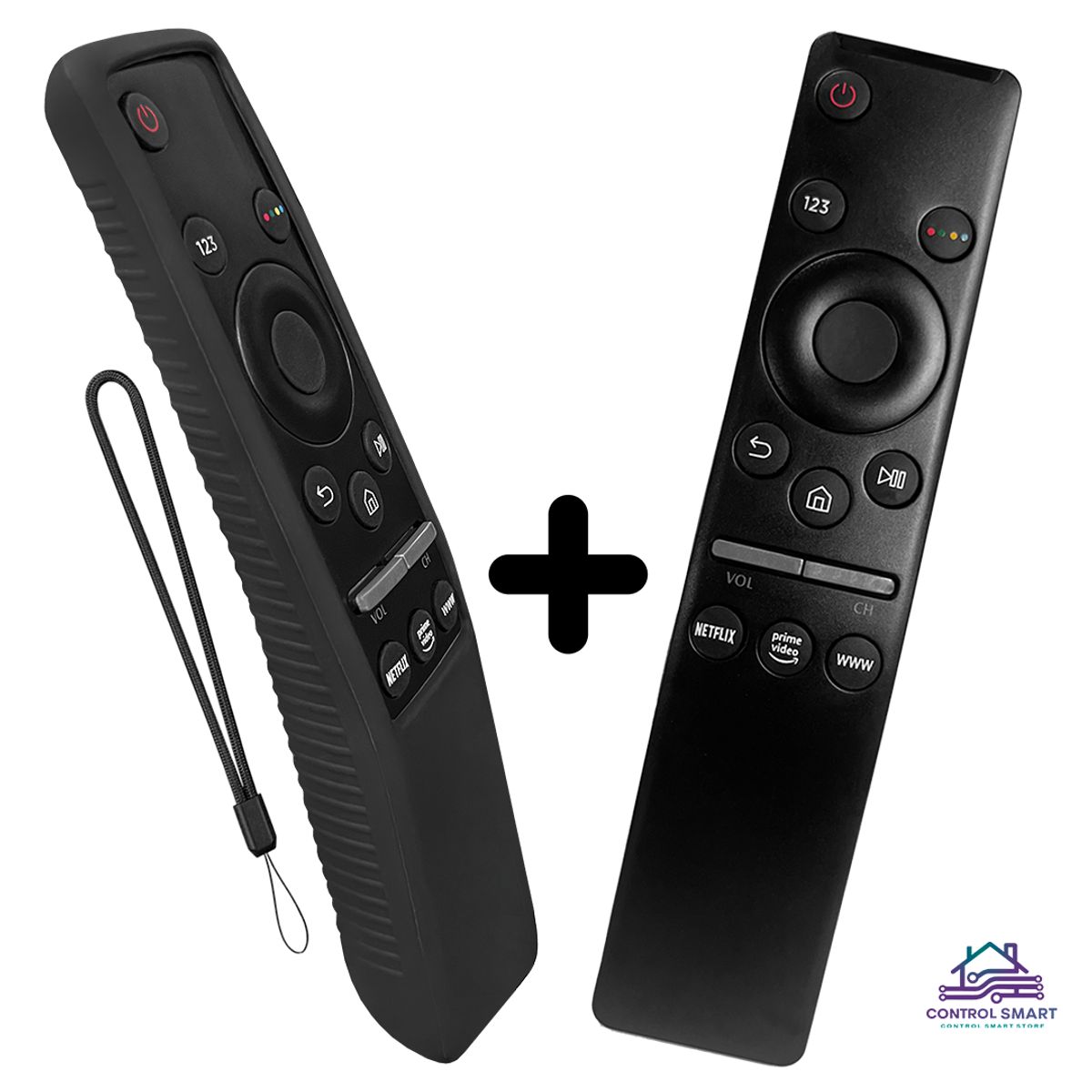 GENERICO - Control Remoto para Smart TV Samsung + Funda Protectora Plomo