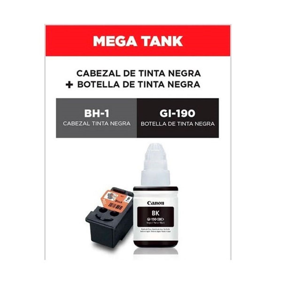 CANON - CABEZAL CANON BH-1 TINTA GI-190 BK NEGRO ORIGINAL G3110 G2110 G4110