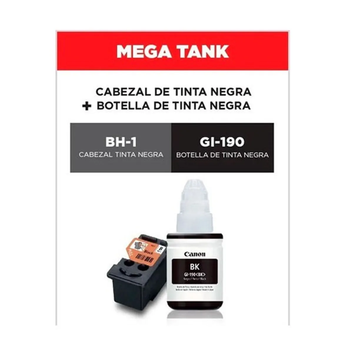 CANON - CABEZAL CANON BH-1 TINTA GI-190 BK NEGRO ORIGINAL G3110 G2110 G4110