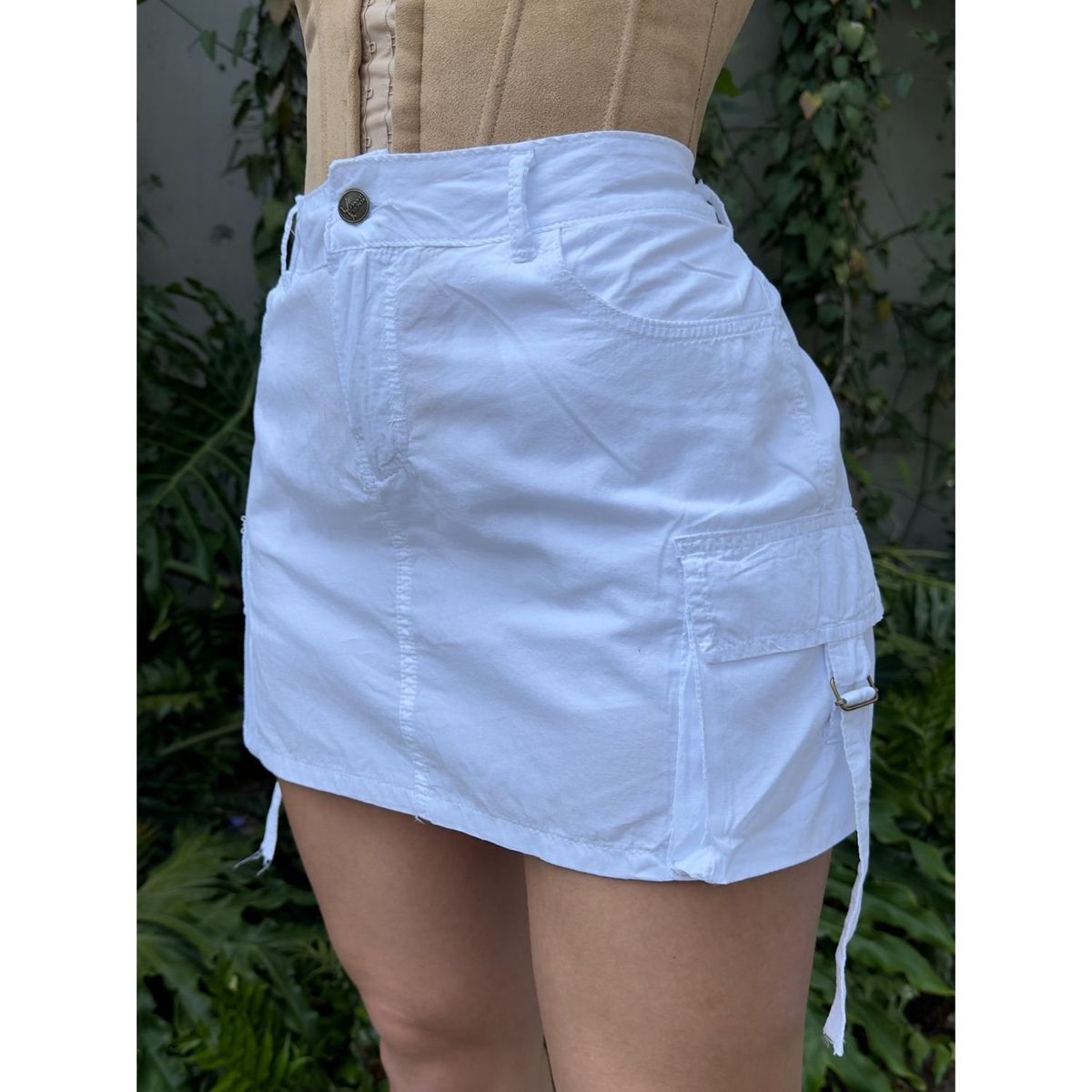 BENCUS JEANS - Falda Cargo Tafeta Color Blanco