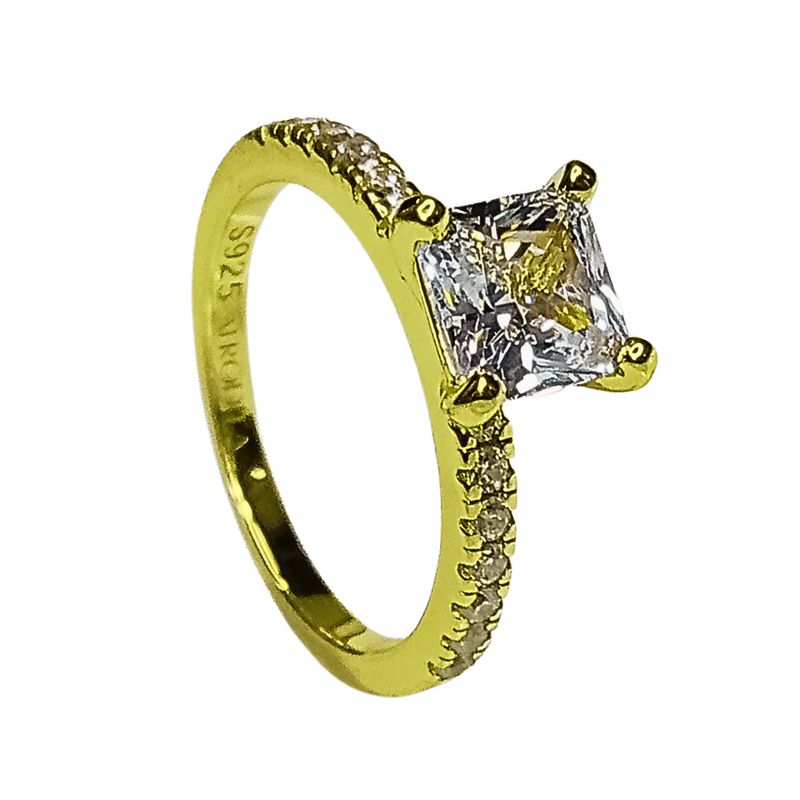 AFRODITA - Anillo de Compromiso Afrodita 368 Plata Maciza Bañado en Oro 18k