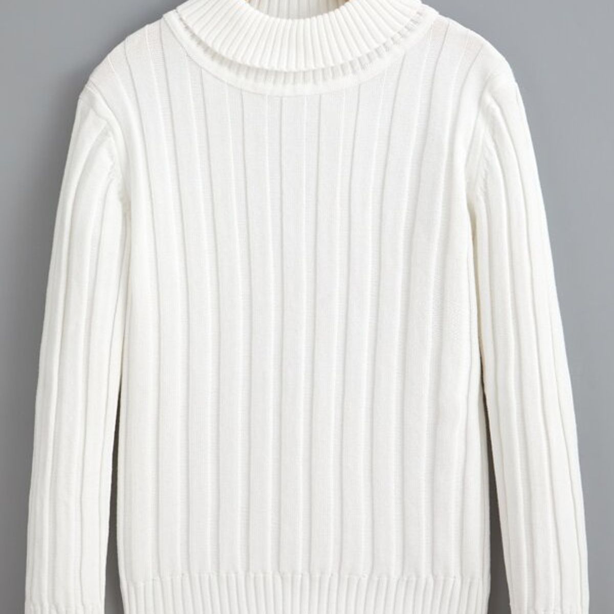 TAIS PRINCESS - Chompa blanca tejido de canalé cuello