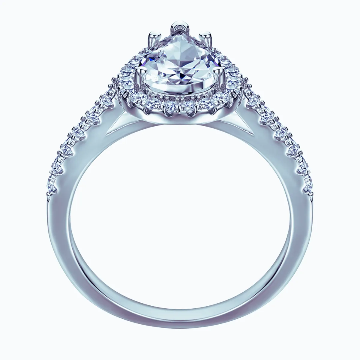 AFRODITA - Anillo de Compromiso Afrodita 369 Plata Maciza Bañado en Oro Blanco 18K