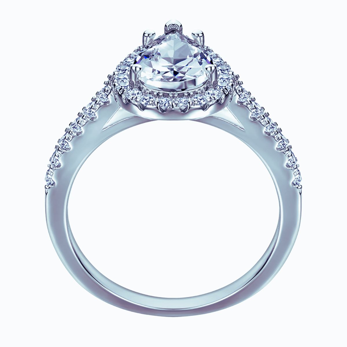 AFRODITA - Anillo de Compromiso Afrodita 369 Plata Maciza Bañado en Oro Blanco 18K