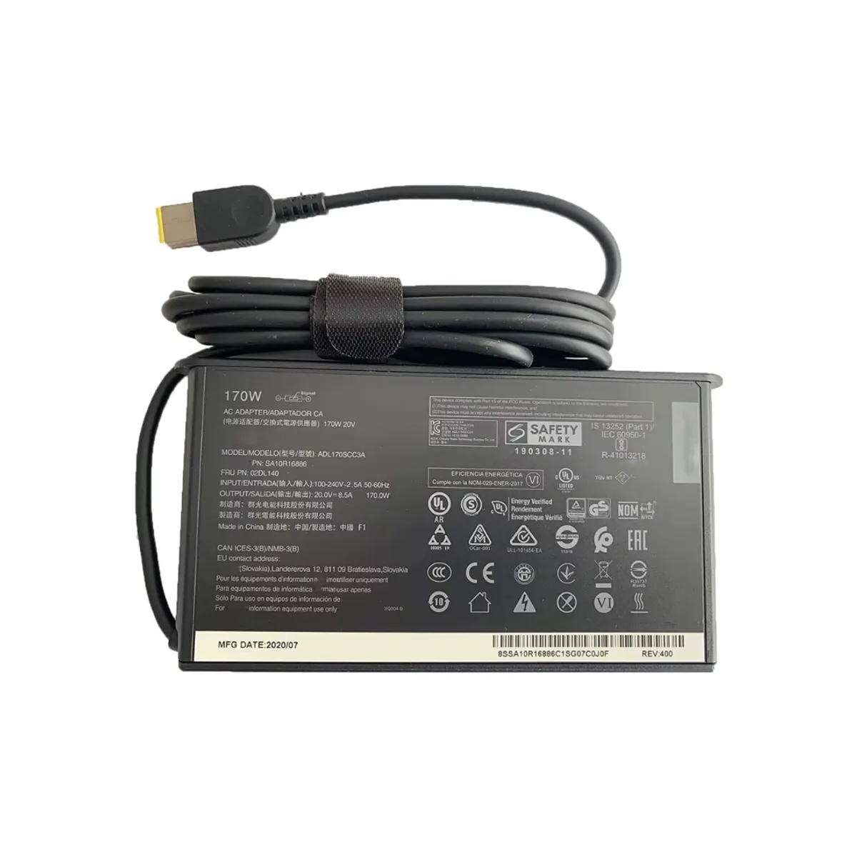 LENOVO - Cargador  Lenovo 20V.   6.75A.  135W.   Punta USB
