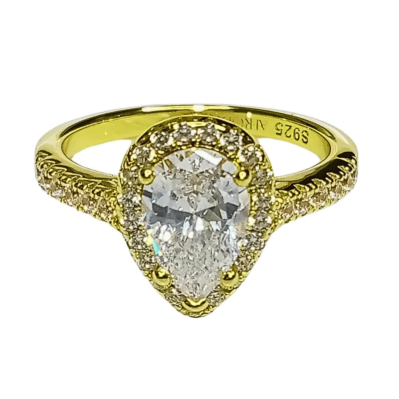 AFRODITA - Anillo de Compromiso Afrodita 370 Plata Maciza Bañado en Oro