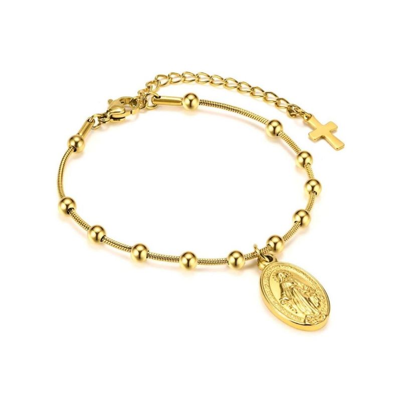 SANTORAL - Pulsera Denario Medalla Milagrosa - Acero