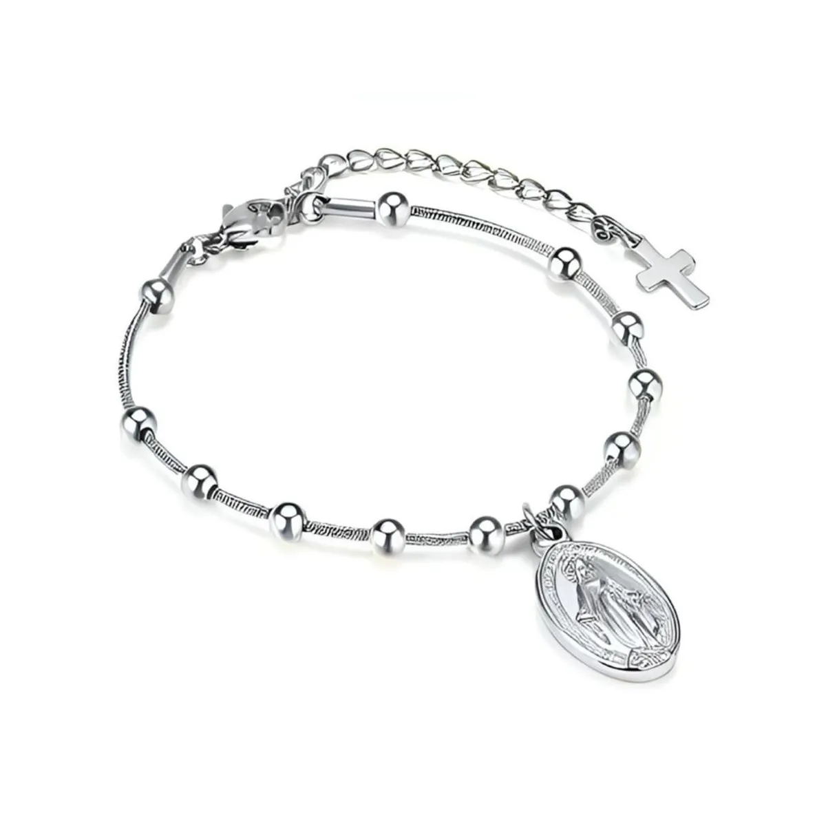 SANTORAL - Pulsera Denario Medalla Milagrosa - Acero