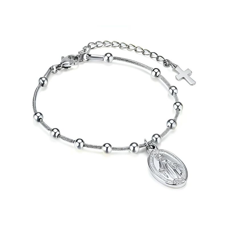 SANTORAL - Pulsera Denario Medalla Milagrosa - Acero