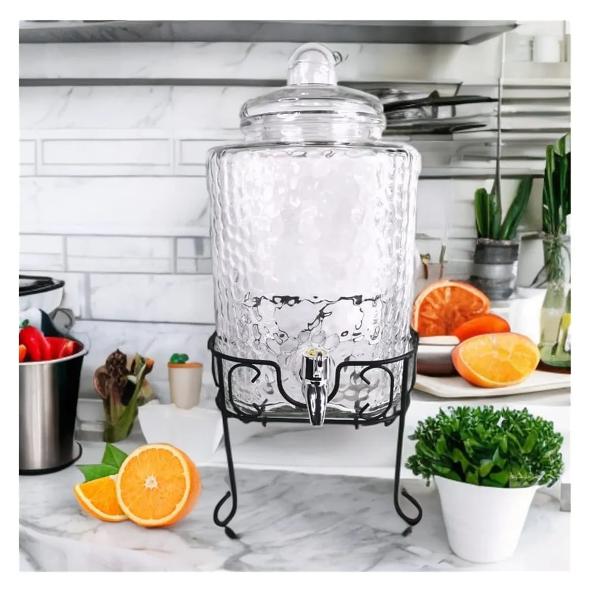 ICHIMATSU - Dispensador de Vidrio cuadrado 6 Lt c/Rack