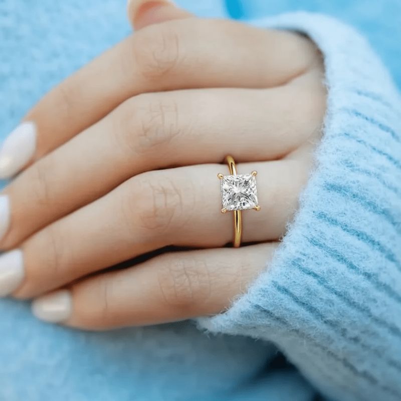 AFRODITA - Anillo de Compromiso Afrodita 371 Plata Maciza Bañado en Oro