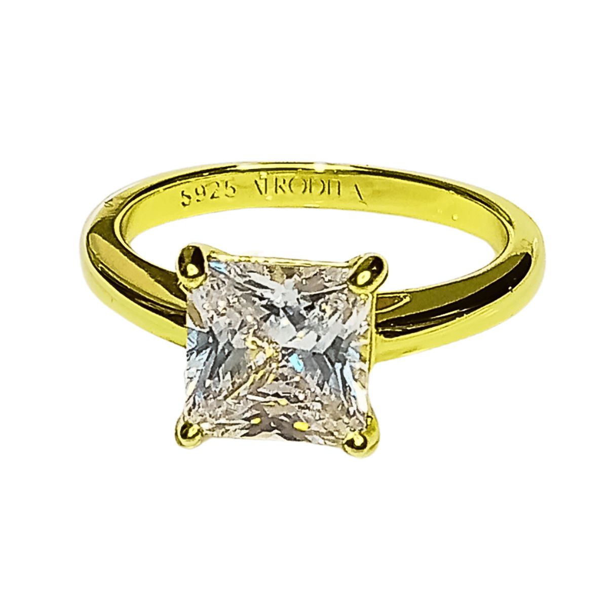 AFRODITA - Anillo de Compromiso Afrodita 371 Plata Maciza Bañado en Oro