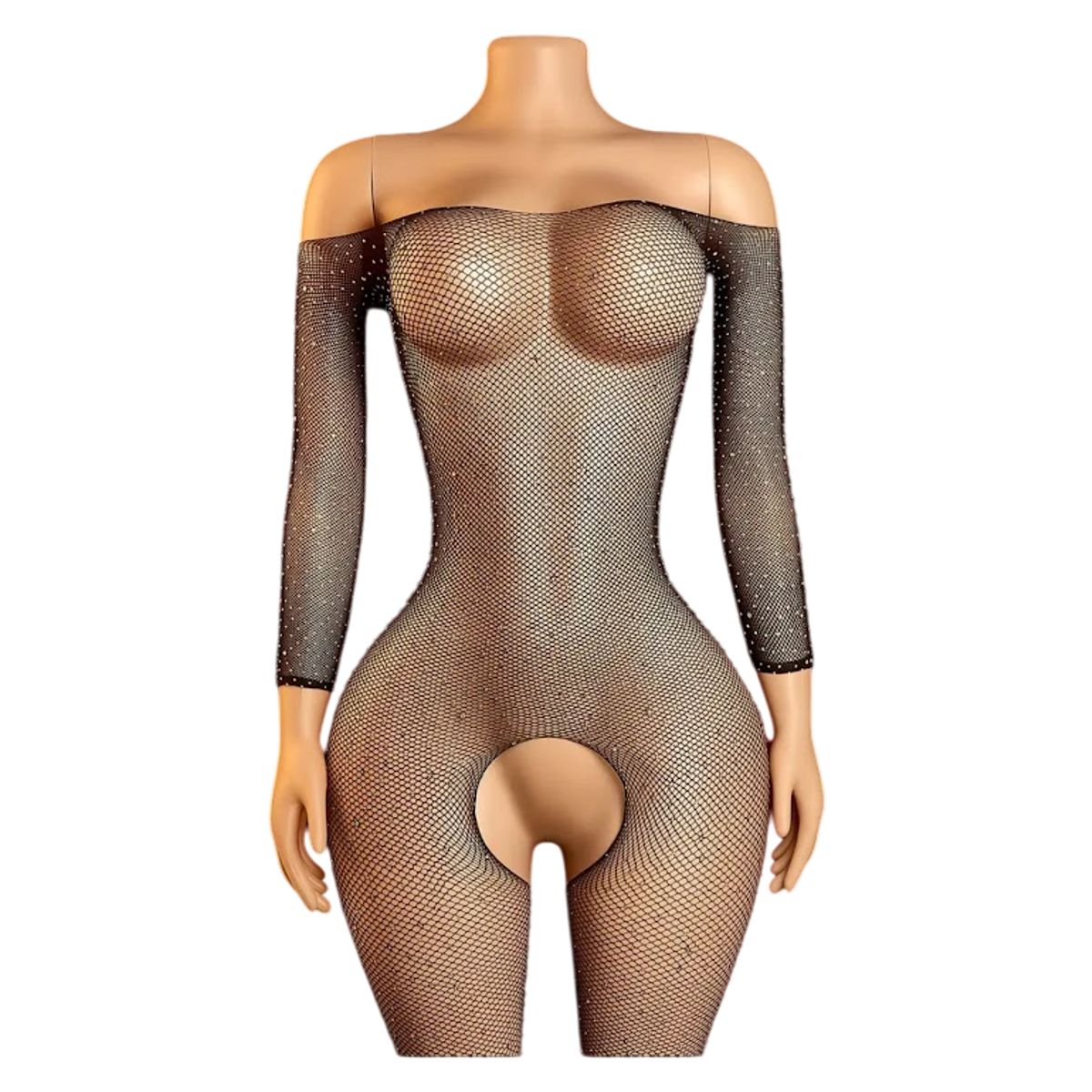 GENERICO - LENCERIA CORPORAL MALLA ENTERIZO CATSUIT BRILLOS