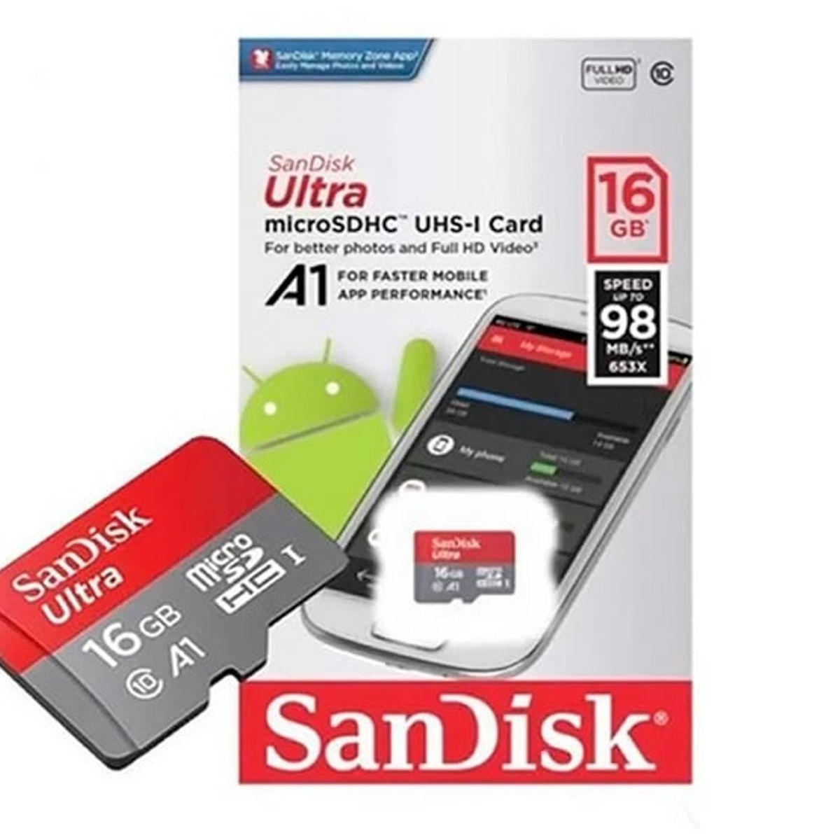 SANDISK - Sandisk Memoria Micro SD Ultra A1 16GB Uhs-I 98MBS