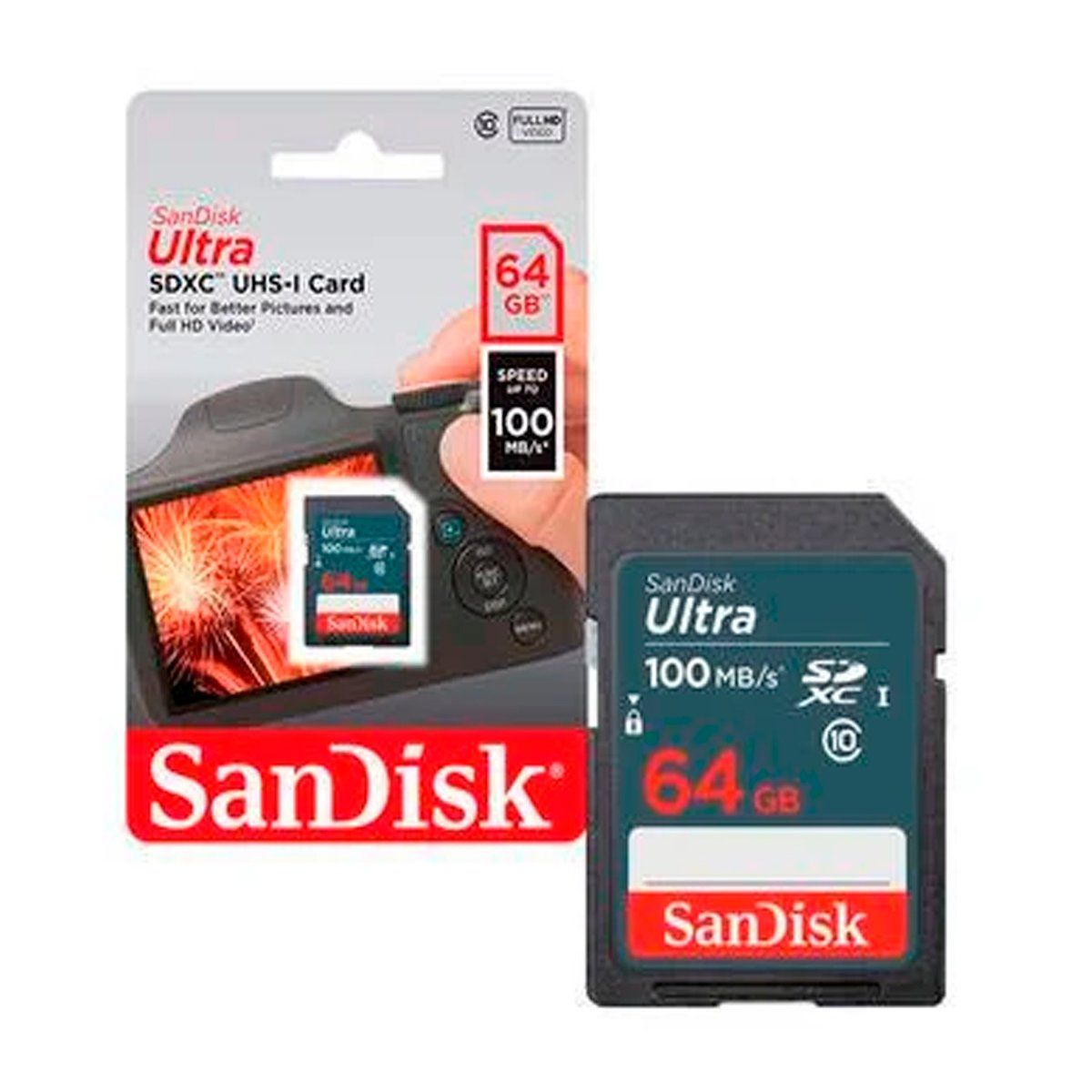 SANDISK - Memoria Sandisk Ultra Sdxc Uhs-I De 64GB Con Velocidad De 100 MBS
