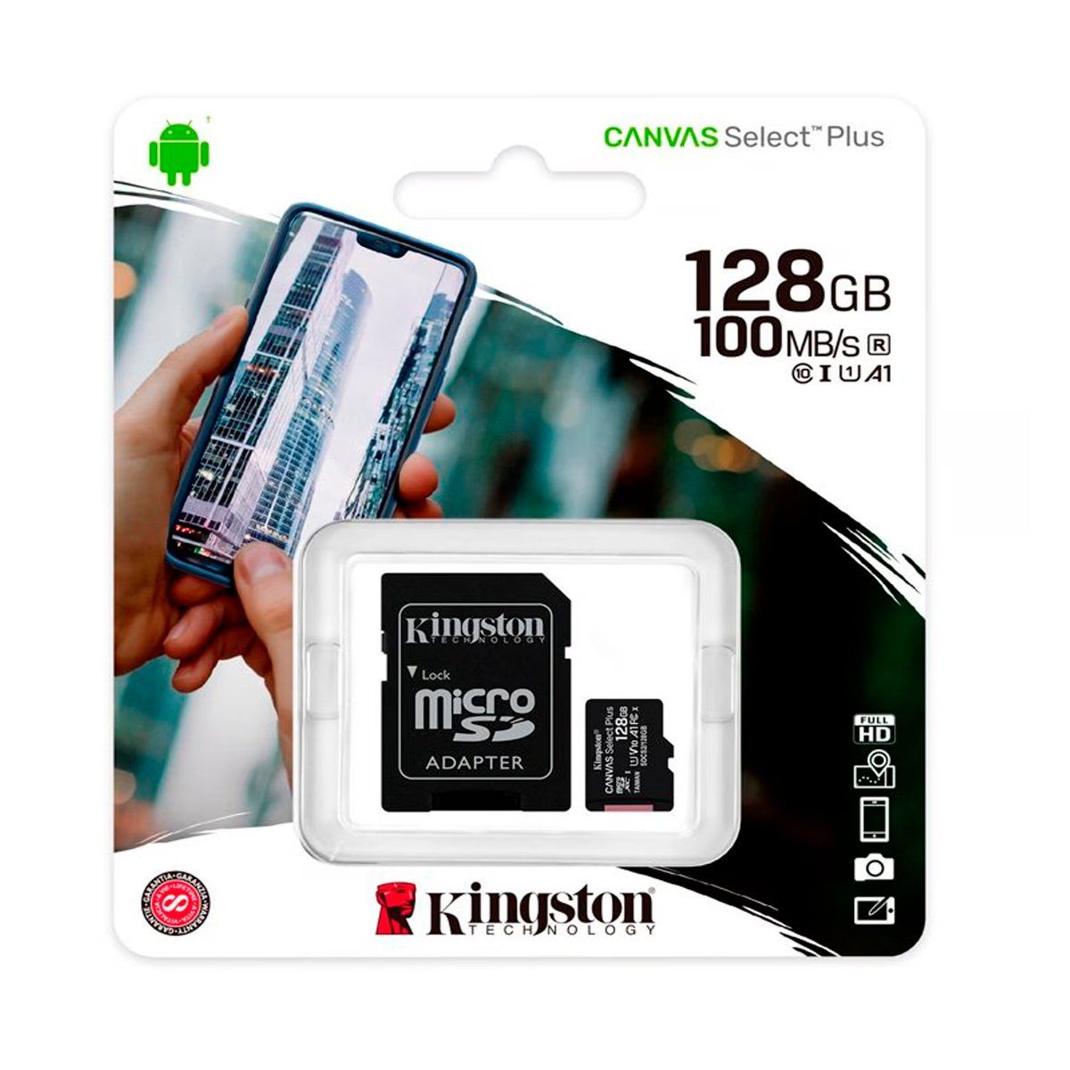 KINGSTON - Memoria Kingston Micro SD Canvas 128GB Clase 10 100MBS