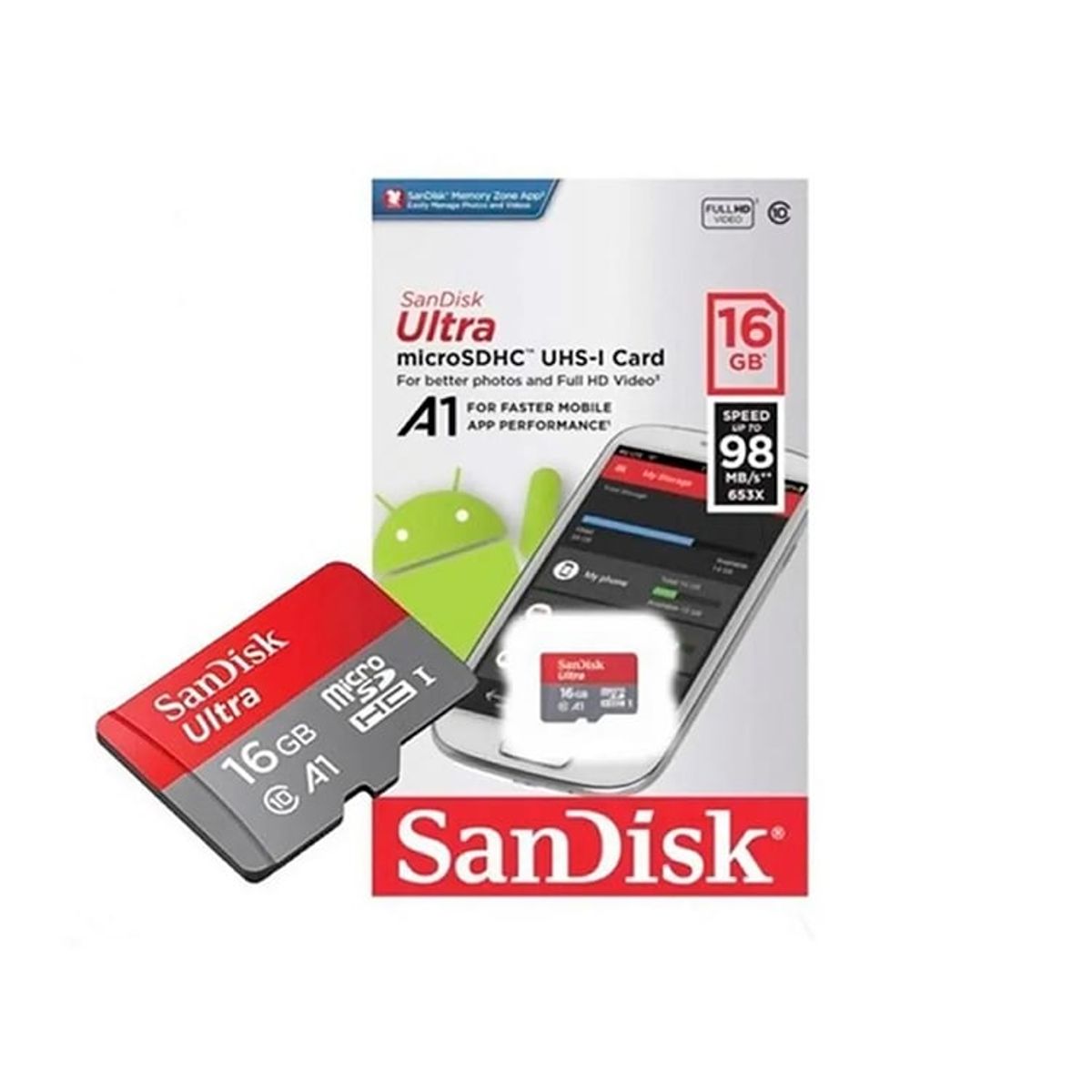 SANDISK - Sandisk Memoria Micro SD Ultra A1 16GB Uhs-I 98MBS