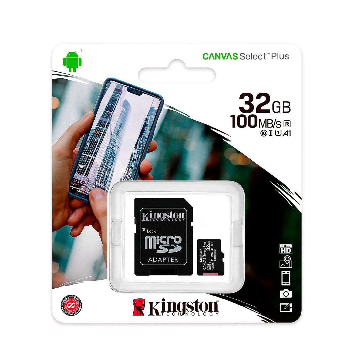 KINGSTON - Memoria Kingston Micro SD Canvas 32GB Clase 10 100MBS