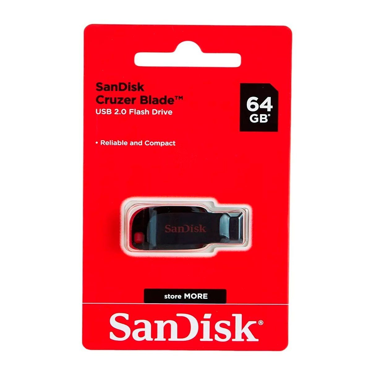 SANDISK - Memoria Sandisk USB 64GB Cruzer Blade USB 20 Negro