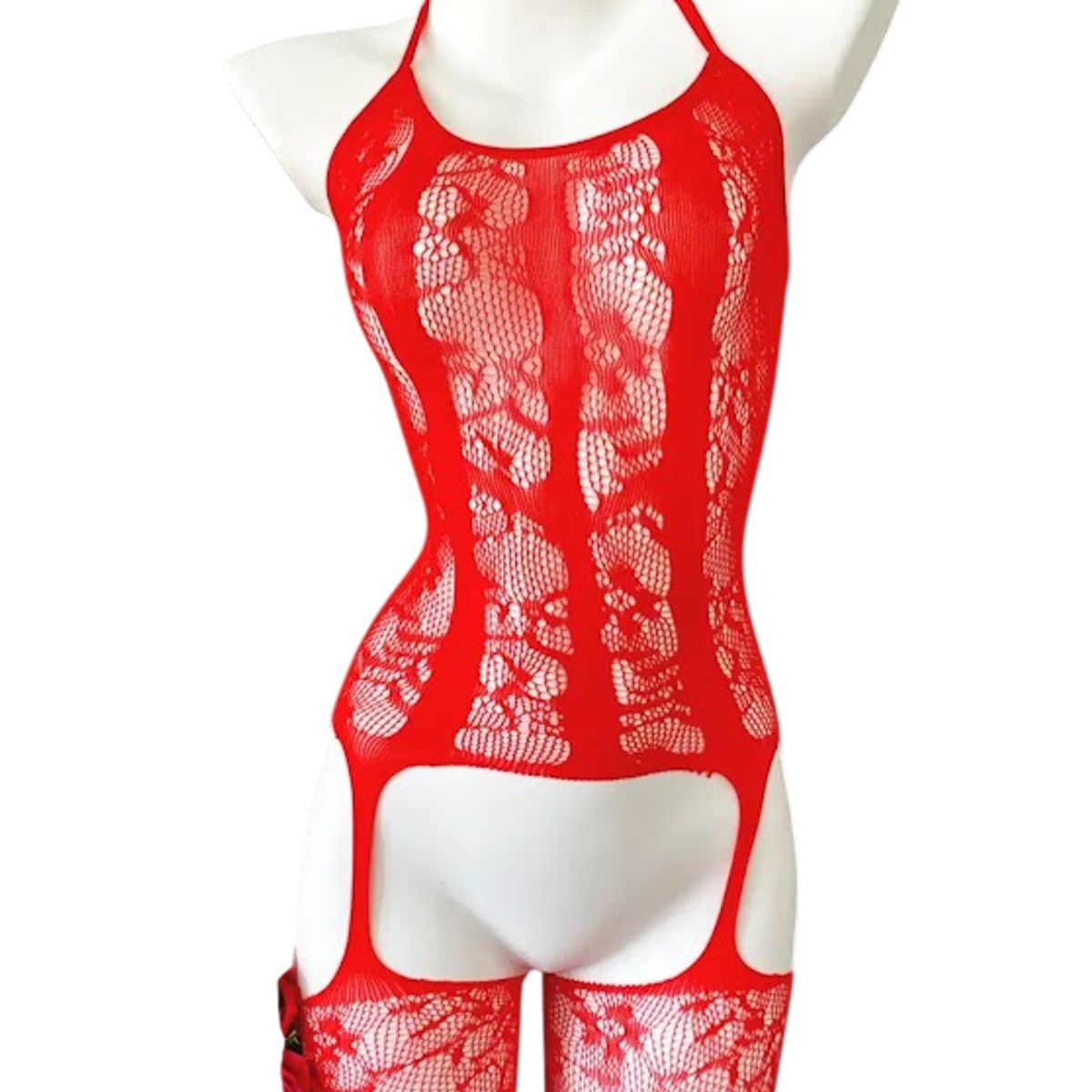 GENERICO - LENCERIA CORPORAL MALLA  CATSUIT PORTALIGAS