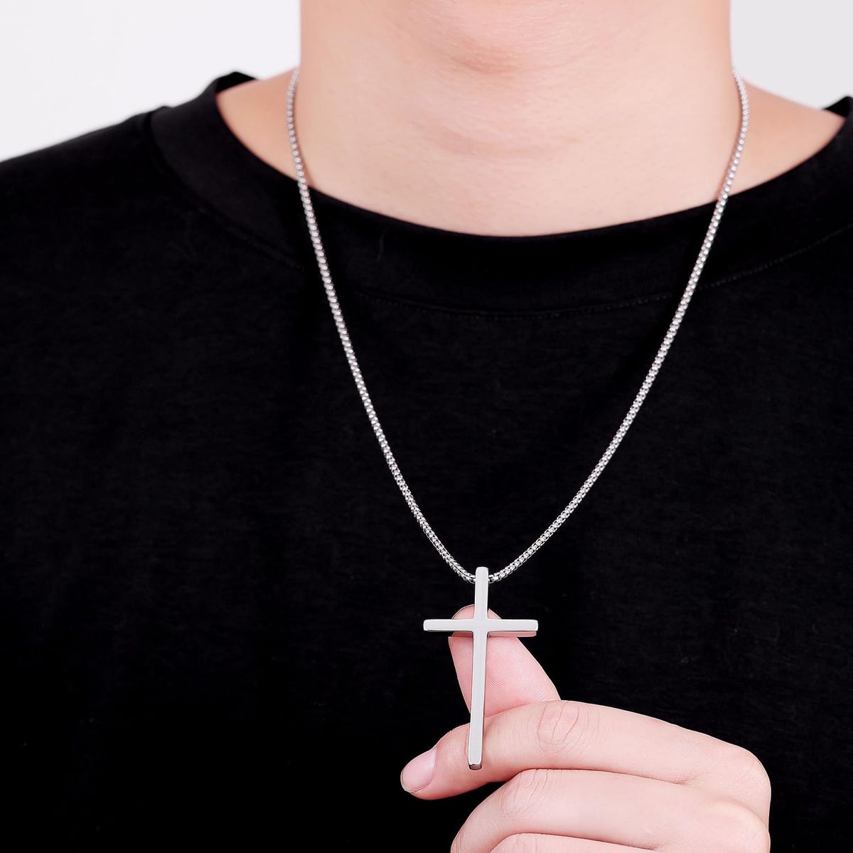 GENERICO - Collar Cadena Estilo Italiano con Cruz Fe Y Elegancia Exclusiva